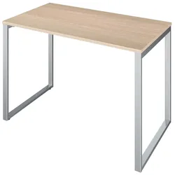 Letti Moderni Schreibtisch Fulda 110x60 cm – Eiche Weiß mit Metallic Gestell
