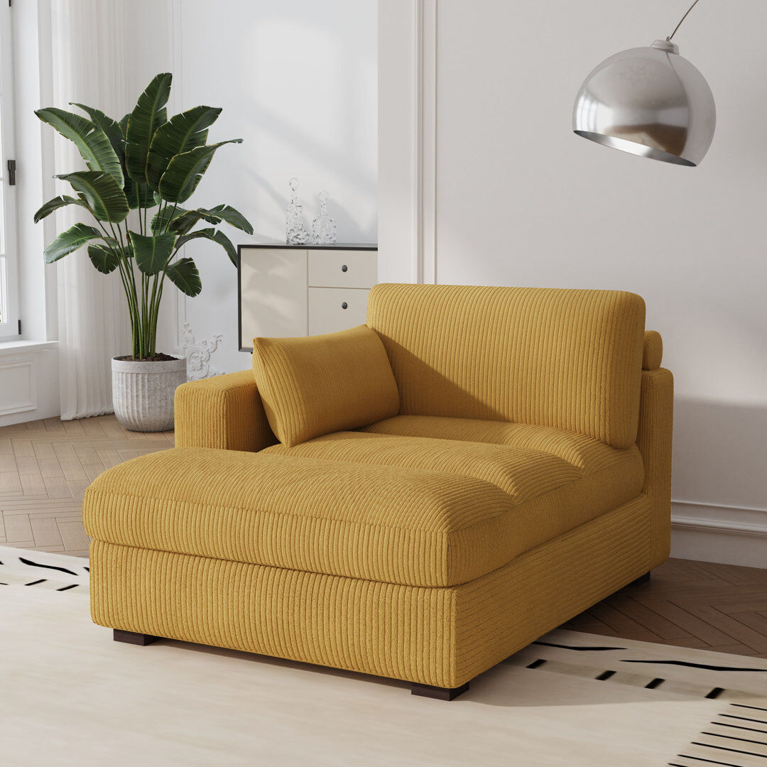 Pia Ricco Bentura Chaise Lounge Orange 71.12cm H X 102.87cm W X 122.94cm L