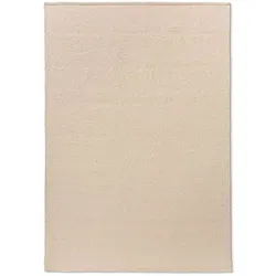 TISCA Webteppich Respect Plain 140 x 200 cm Wolle Weiß