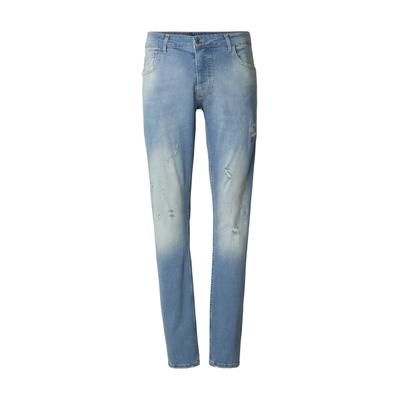 Straight-Jeans 2Y PREMIUM "2Y Premium 2Y Premium Slightly Ripped Straight Fit Jeans", Herren, Gr. 31, Normalgrößen, blau, 97% Baumwolle, 3% Elasthan, unifarben, Jeans Straight-Jeans