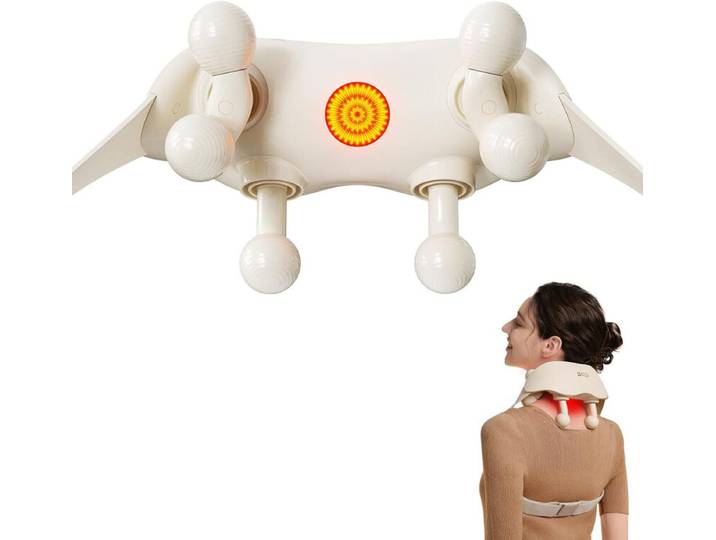 SKG HS500-2 Nek- en schoudermassageapparaat Roterend kneden &amp; rood licht moxibustie Cadeau voor geliefde