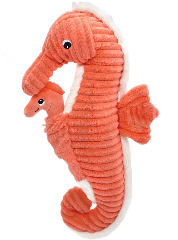 Peluche Les Ptipotos Sea Collection : Hippocampe Papadou papa et son bébé corail - Les Déglingos