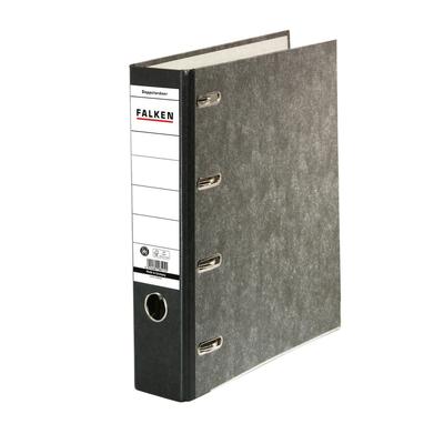 Falken 11285426 20x Wolkenmarmor Doppelordner A4, Rücken 70mm - Grau - Rücken schwarz