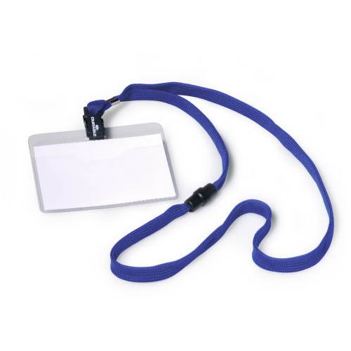 DURABLE Namensschild, mit Textilband, 90 x 60 mm, dunkelblau