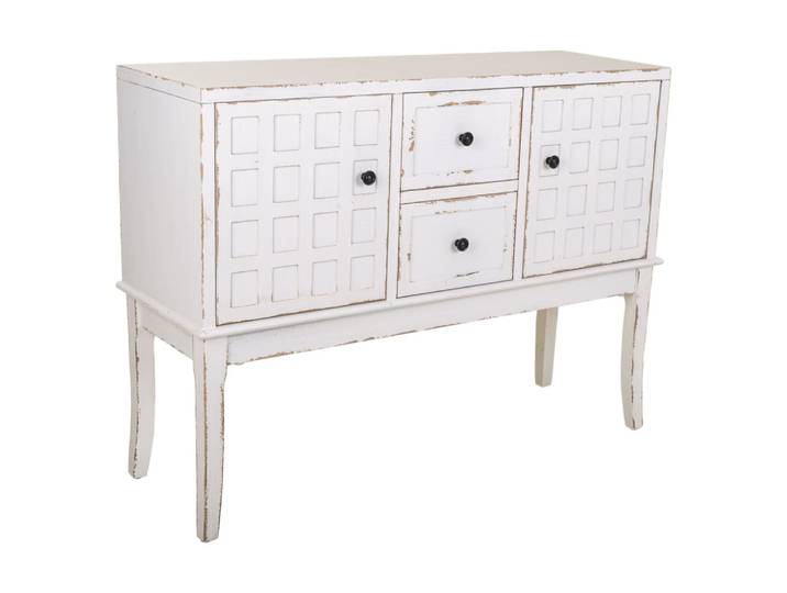 Console en bois blanc 108x36x82h