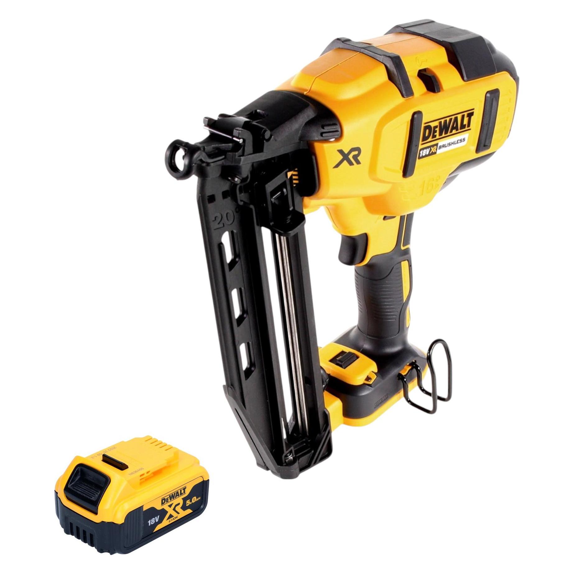 DeWalt DCN 660 N Akku Nagler 18V 32 - 63 mm Brushless + 1x Akku 5,0 Ah - ohne Ladegerät (Nagelpistole) (53160559)