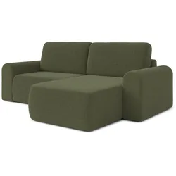 ECKSOFA L Form Otterton Olivgrün 250/180/95 cm Rechts mit Schlaffunktion