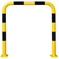 PROREGAL Rammschutz-Bügel | HxB 120x100cm | Rohr-Ø 7,6cm | Kunststoffbeschichteter Stahl | Schwarz-Gelb