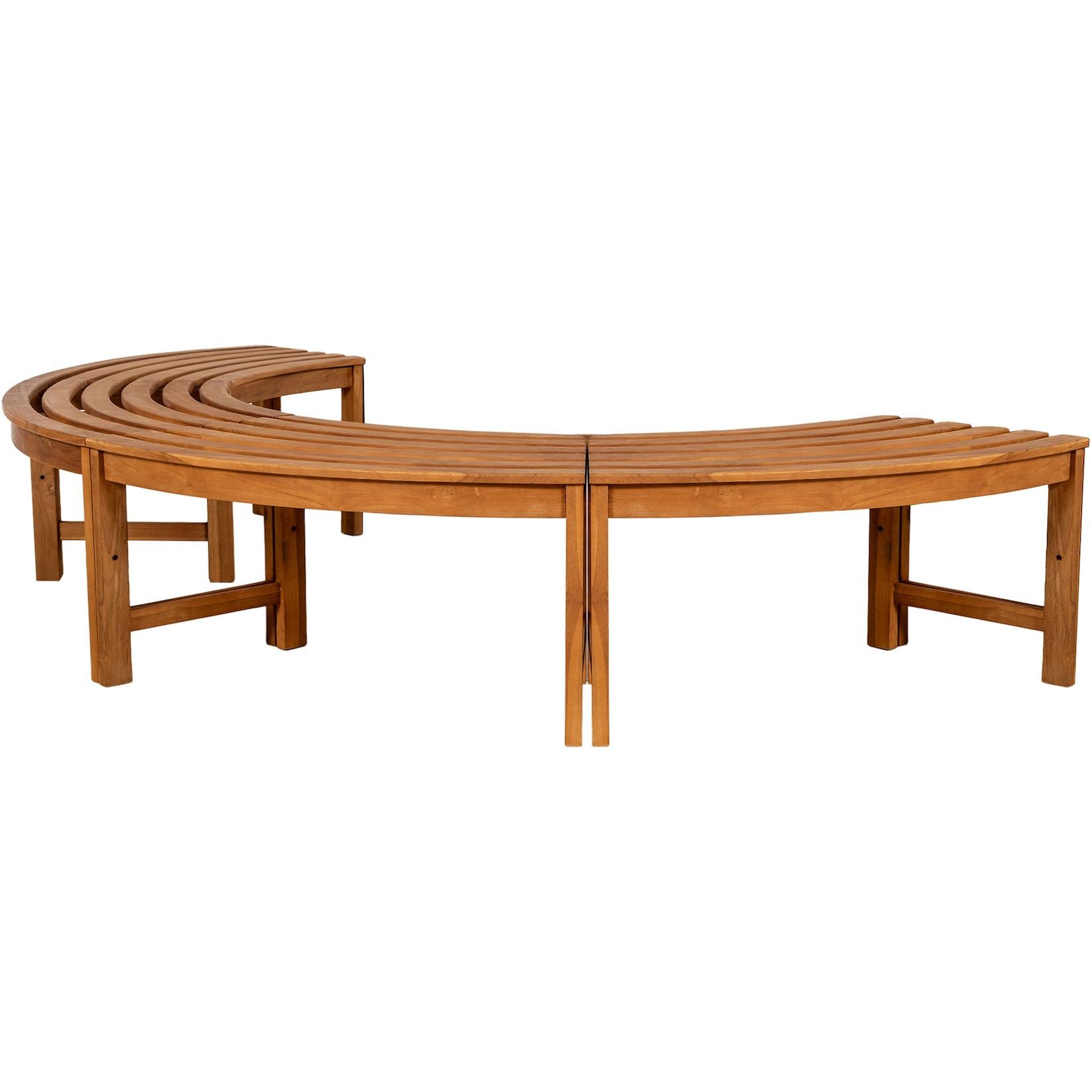 CLP Baumbank Male 250 cm halbrund OHNE Rückenlehne Farbe: teak