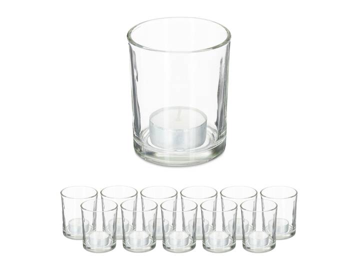 Teelichtgläser transparent 12er-Set Transparent