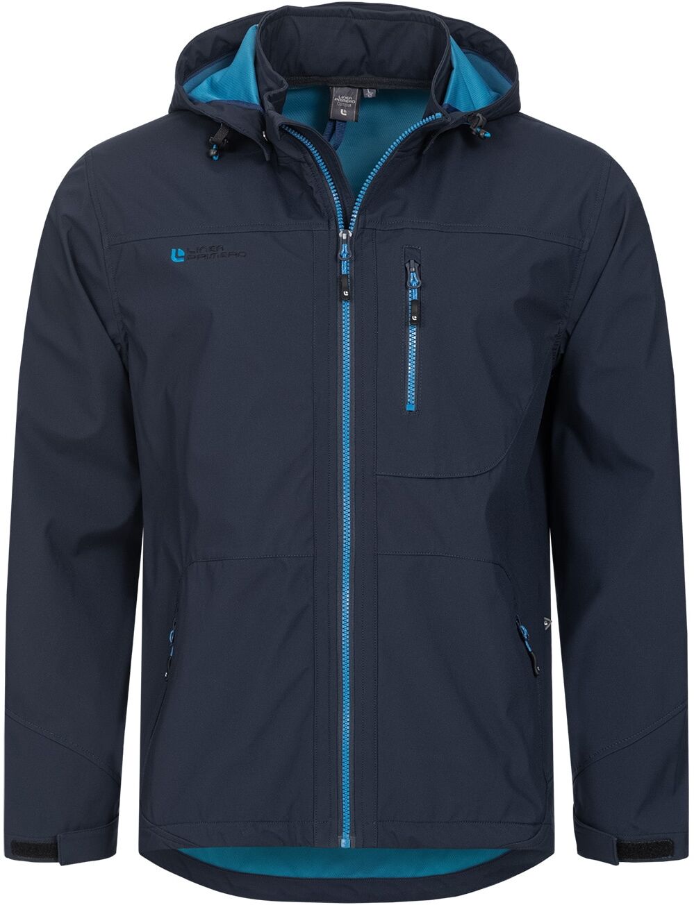 Softshelljacke DEPROC ACTIVE "LAC SIMARD Men", Herren, Gr. S, blau (navy), Softshell, 96% Polyester, 4% Elasthan mit TPU Membrane, bequem hüftbedeckend, verstellbar mit verstellbarem Klettverschluss, Jacken Softshelljacke, mit abnehmbarer Kapuze navy S
