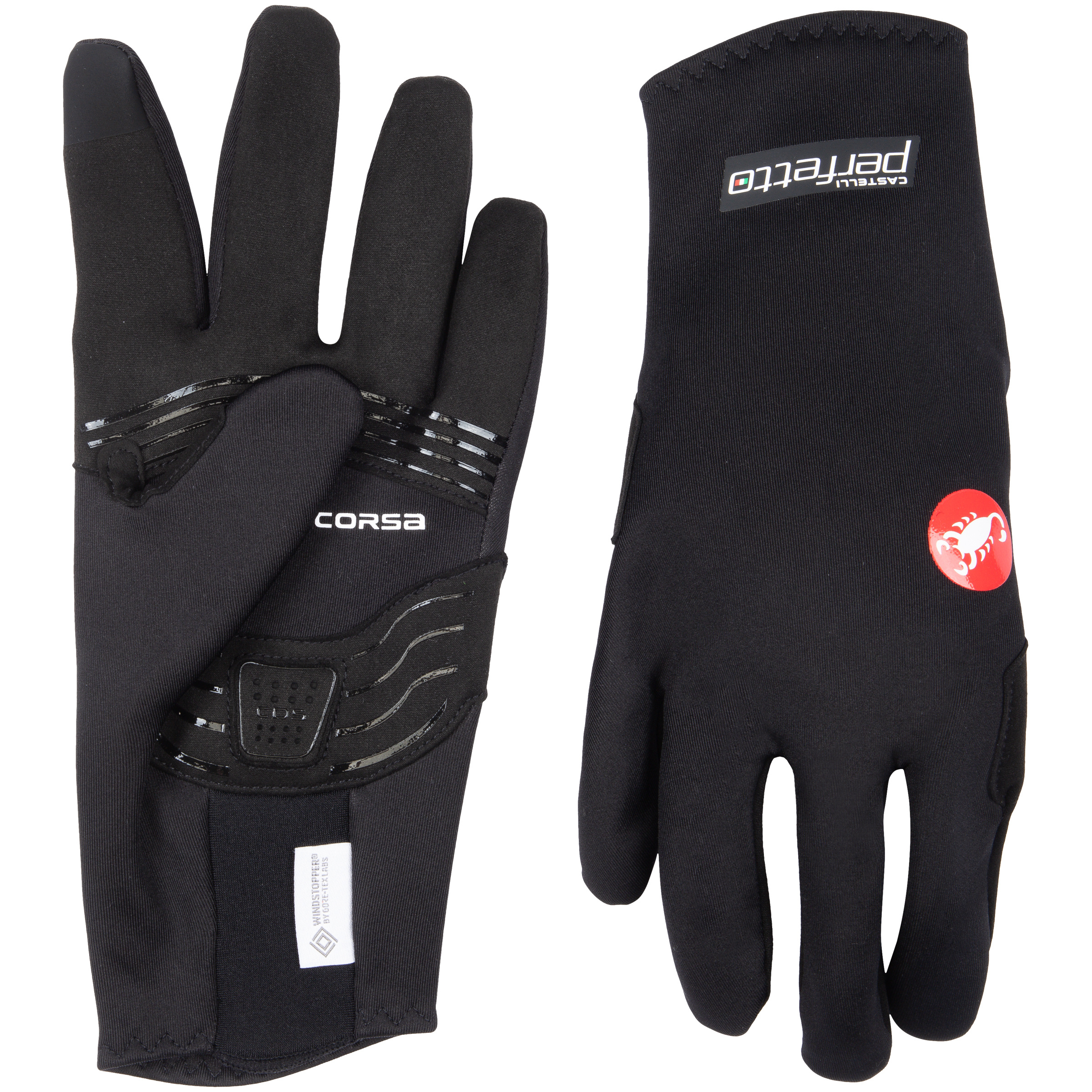 Castelli Perfetto Ros 2 Fingerhandschuhe schwarz Größe XL Mountainbike | Rennrad | Commuting | Gravel Winddicht Wasserabweisend