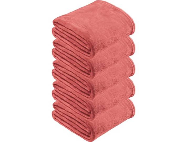 REDBEST Microfaserdecke Amarillo 5er-Pack, Fleece-Wohndecke, Sofadecke Koralle Größe 130x180 cm - kuscheliger Teddyfleece, pflegeleicht, waschbar