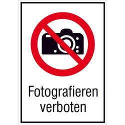 SAFETYMARKING Verbotsschild Fotografieren verboten Aluminium (B x H) 262 mm x 371 mm ISO 7010 1 St. 51.A6211