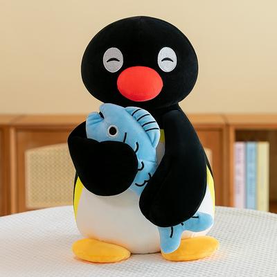 Friendly Fresh Finds Fish hugging Penguin Plush Toy Cute Cartoon Anime Stuffed Doll For Women, Perfect Birthday Gift fish hugging Penguin