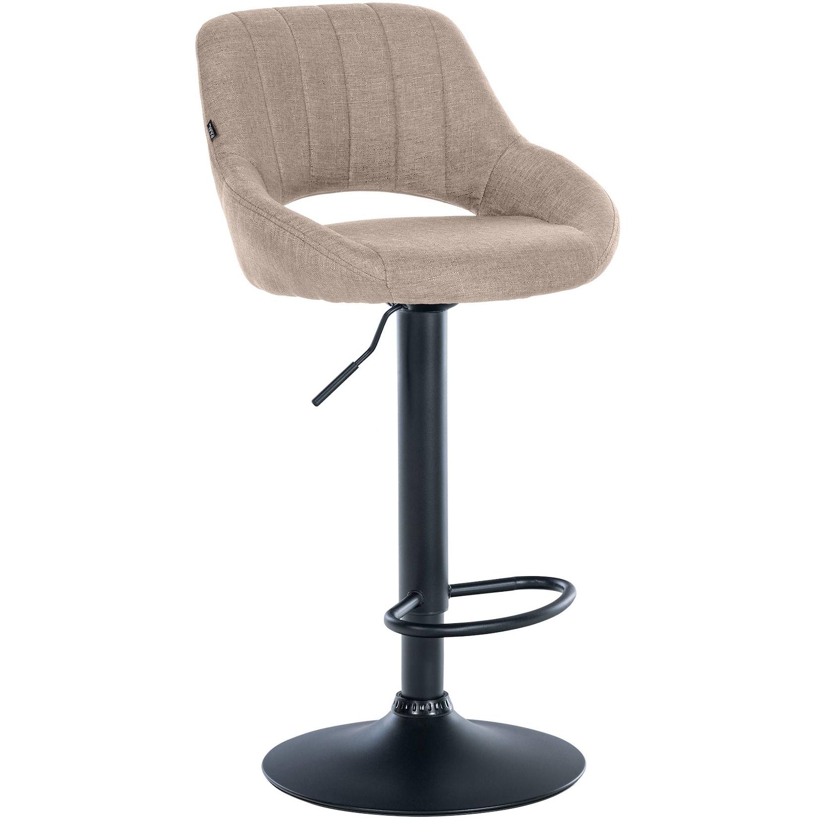 CLP Barhocker Milet Stoff schwarz - Farbe: taupe, Gestellfarbe: schwarz