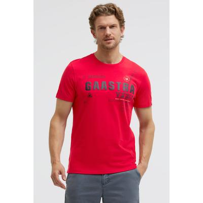 Rundhalsshirt GAASTRA, Herren, Gr. XL, rot (core rot), Single Jersey, Material: 100% Baumwolle, bedruckt, regular fit normal, Rundhals, eingesetzt gerader Abschluss, Shirts Rundhalsshirt, aus Baumwolle