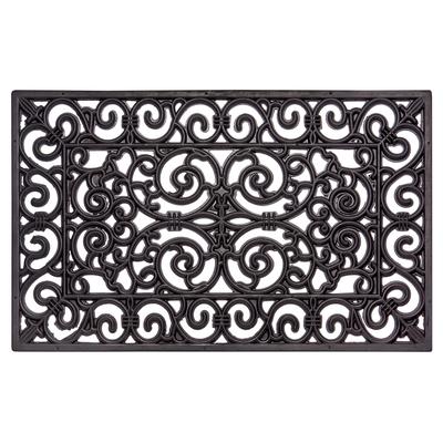 Fußmatte HANSE HOME "Ornaments, Türmatte", schwarz, B:45cm H:10mm L:75cm, Gummi, Teppiche, Fußmatte, Gummi, Schmutzfangmatte, Outdoor, Rutschfest, Innen, Gummimatte