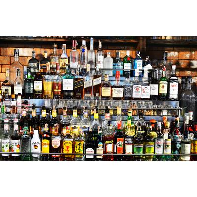 Fototapete PAPERMOON "BAR REGAL WHISKEY COGNAC", bunt, B:5m L:2,8m, Vlies, Tapeten