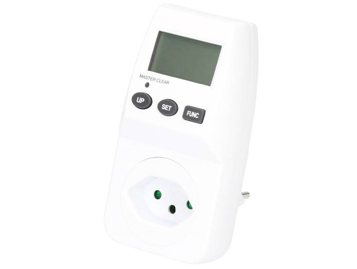 Digitales Energie-Messgerät, weiss, 230V, 2300W, 120 x 60 x 85 mm