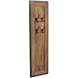 Wandgarderobe 'Madras' Massivholz, Metall Sheesham