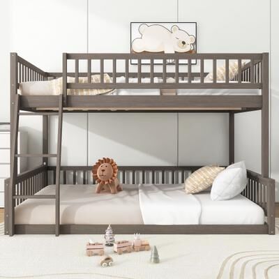 Kodotan sofa Full XL over Queen Bunk Bed with Ladder and Guardrails