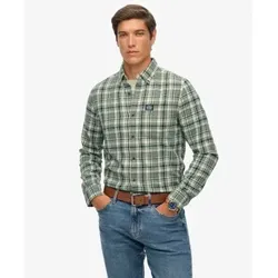 Superdry für Herren. M4011047A Grünes Holzfällerhemd (L), Lässig, Baumwolle, Langarm