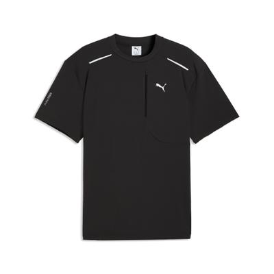 T-Shirt PUMA "PUMATECH Relaxed Pocket T-Shirt Herren", Herren, Gr. XL, schwarz, Obermaterial: 23% Elasthan, 77% Nylon. Rippe: 8% Elasthan, 92% Nylon, clean, relaxed fit, Rundhals, Shirts T-Shirt