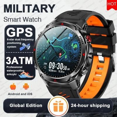 Uplifted Finds 2025 GPS Map Navigation Smartwatch   AMOLED HD Display & Compass   Executive 3ATM Waterproof NFC Bluetooth Call System blue