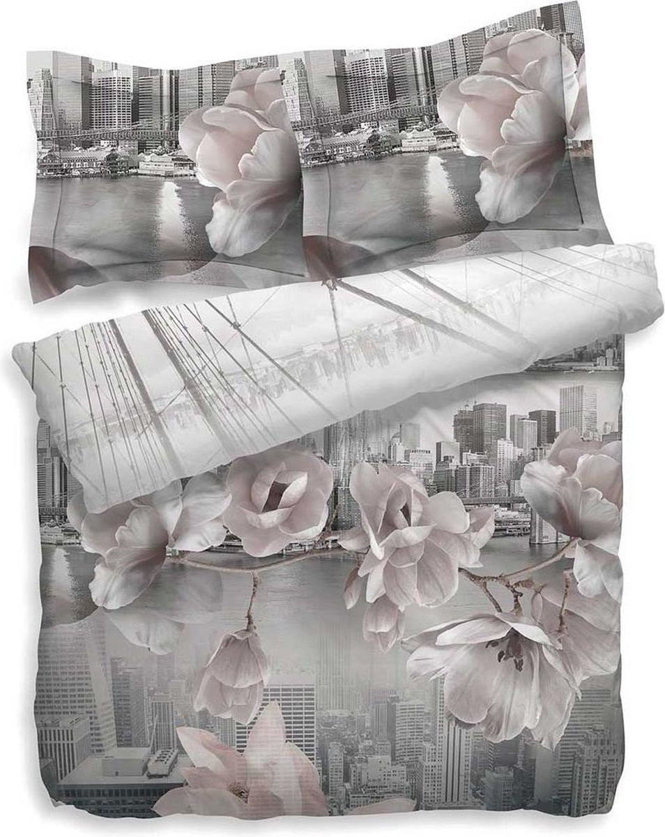 Heckett & Lane Fairview Dekbedovertrek Eenpersoons Grey 140x220 cm