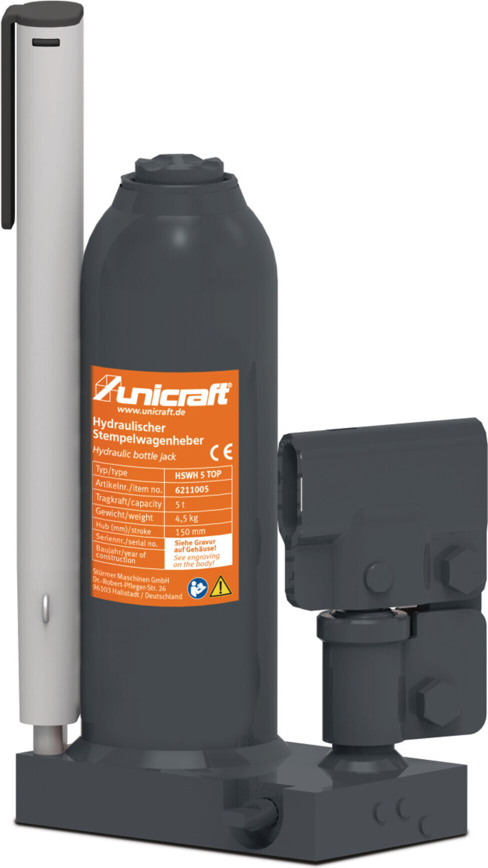 Unicraft Hydraulischer Stempelwagenheber HSWH 5 TOP (6211005)
