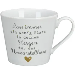 Krasilnikoff Happy Cup, Lass immer ein wenig Platz in deinem Herzen, Ø 10, Höhe 9 cm, 400 ml