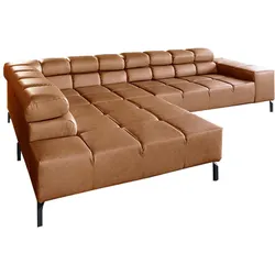ECKSOFA NELSON Braun Leder