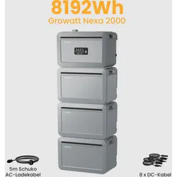 Growatt NEXA 2000 All-in-One Speicher für Balkonkraftwerke, by Powerness - Growatt NEXA 2000 + 3x Erweiterungsakku | 8192Wh / Selbstabholung