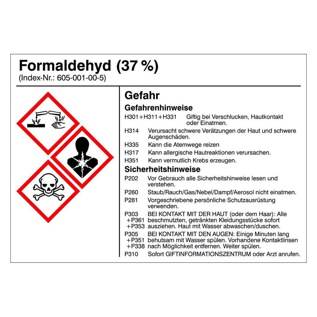 SafetyMarking Gefahrstoffetiketten G010 Formaldehyd 10. (21.B1200.10)