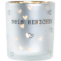 Windlicht Mein Herzchen 8cm silber