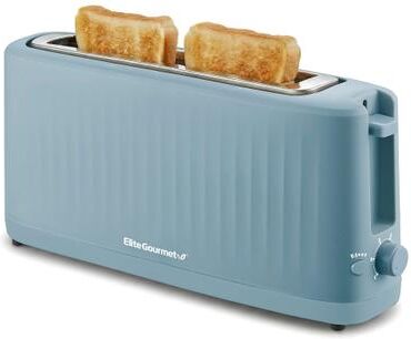Elite Cuisine ECTL4052 2-Slice Slimtoast Ocean Blue Long Slot Toaster