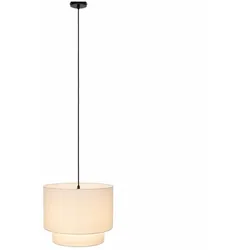 Relaxdays Hängelampe mit Leinenschirm Creme,Schwarz
