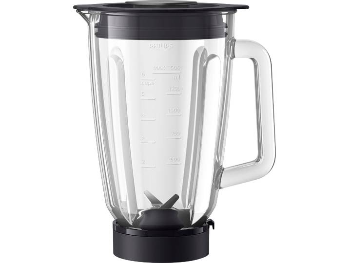 PHILIPS Mixaufsatz HR0721/00 , transparent, B:23,2cm H:32cm T:20cm, Küchenmaschinen-Aufsätze, Glasbecher, 1,5 l Volumen, Mixaufsatz