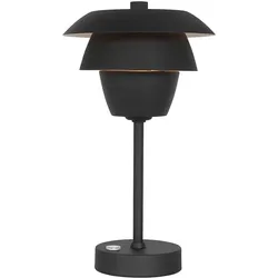 Tischleuchte Nachttischlampe Beistellleuchte Nachttischlampe, 4-Stufen Touch dimmbar, Metall schwarz, 1x E14 Fassung, DxH 18x31cm