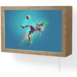 WANDLEUCHTE Fußballer - Farbspritzer - Farbenfroh - Ball 30x20 cm Wandlampe