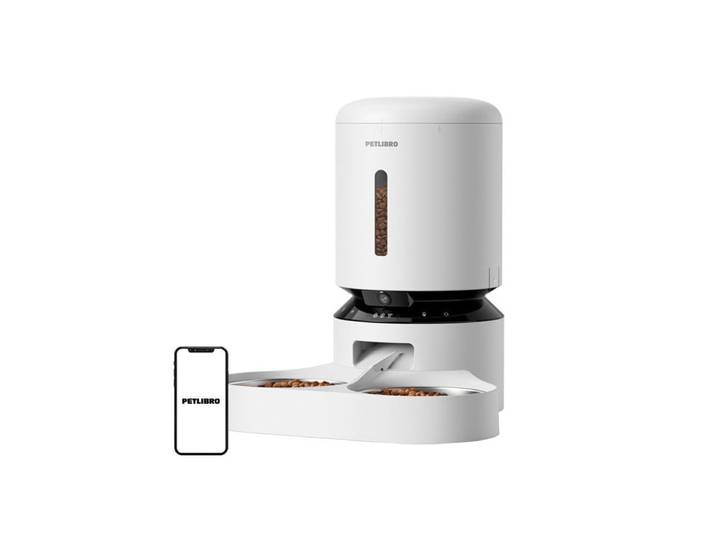 Petlibro Granary Camera Food Dispenser with Double Bowl 5L White
