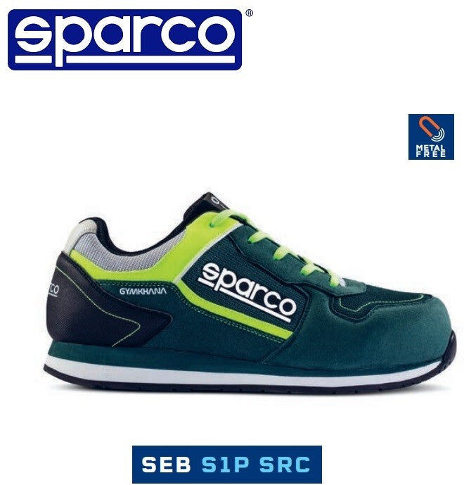Sparco Scarpe Antinfortunistica Teamwork Gymkhana Seb S1P Src Colore Verde Scuro/Lime Cod. 07527VSLI