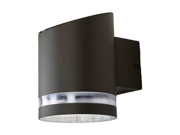 Lindby Moderne Applique Murale extérieure anthracite avec LED sur solaire - Melinda Acier inoxydable/Plastique Transparent\,Anthracite Rond/Jardin/Luminaire/Lumiere/Éclairage