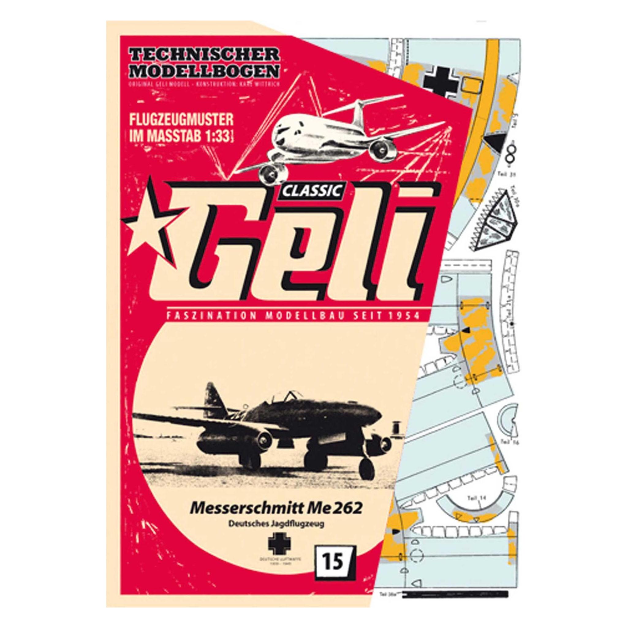 Geli messerschmitt me-262 kartonmodell (34015)