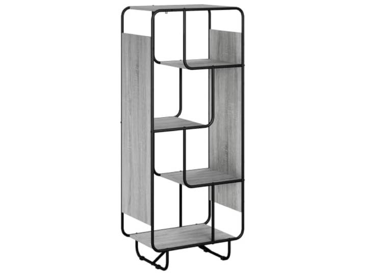 HFXHIJXQ Highboard Sonoma-Grau 60x37,5x144 cm Standregal Küchenregal Offenes 5-Etagen Regal im Industrie-Lookfür Wohnzimmer & Esszimmer. Robuste Konstruktion aus Holzwerkstoff und Metall.