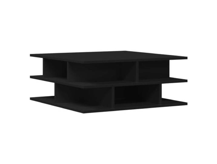 Schwarz Couchtisch 70x70x29cm aus Holzwerkstoff Wohnzimmertisch Tischplatte 70x70cm Höhe 29cm Holzwerkstoff Farbe Schwarz Modernes Design pflegeleicht