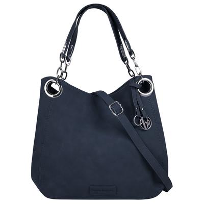Henkeltasche BRUNO BANANI "BRUNO BANANI Damen", Damen, Gr. B/H/T: 33cm x 30cm x 17cm onesize, blau, Polyurethan (PU), leicht glänzend, unifarben, Taschen