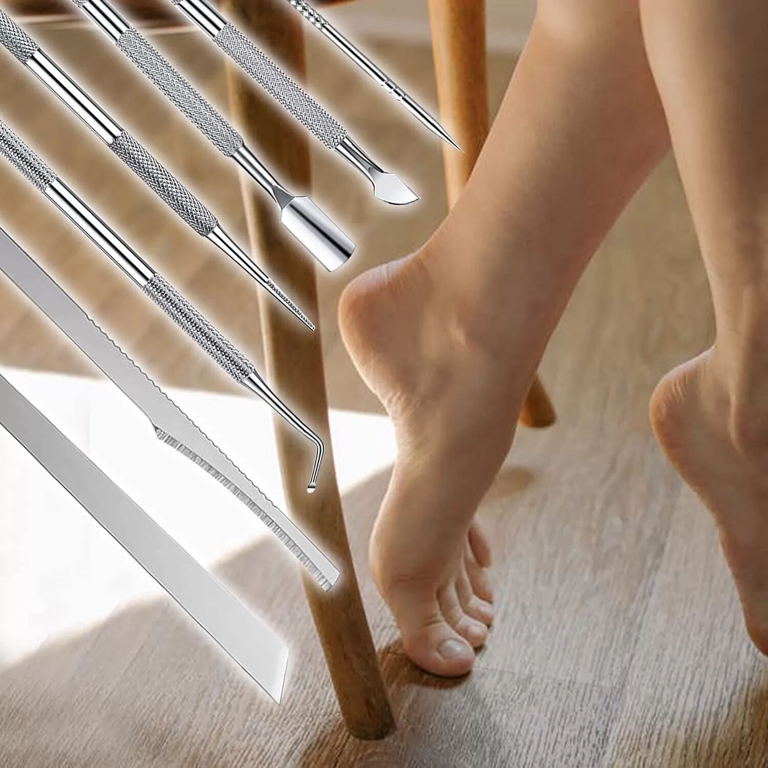 INF Set de pédicure avec 6 outils pour le soin des pieds