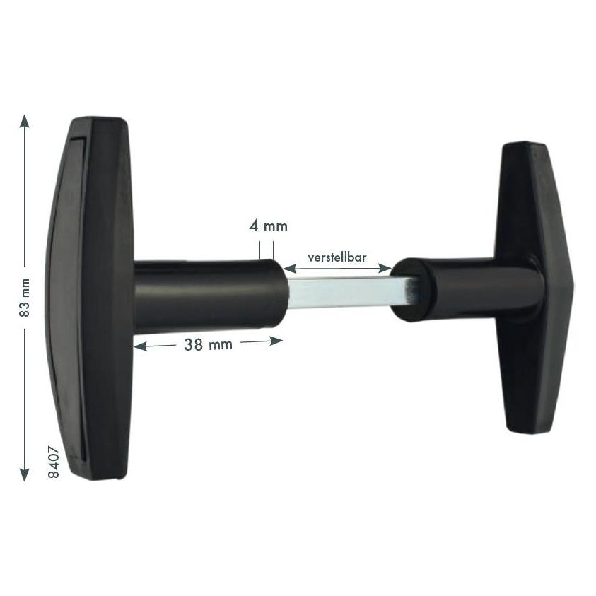 Magni 1 Garnitur Garagentor-Olivengarnitur Bever 8407 8 mm schwarz (8407)